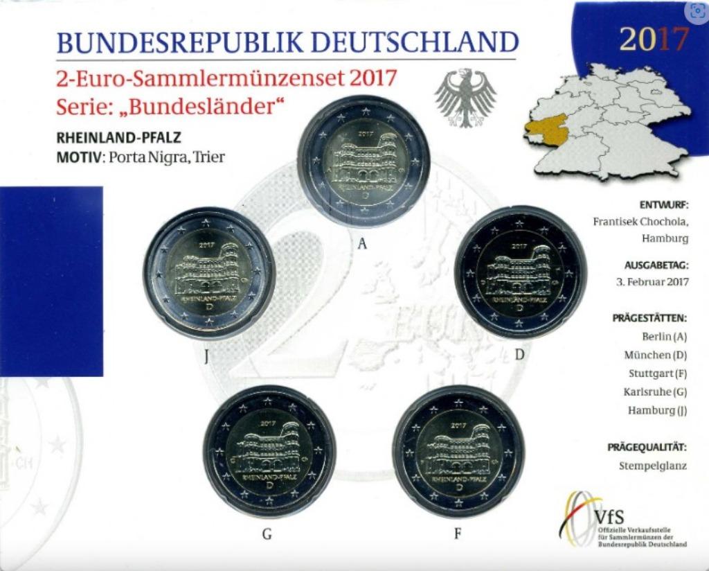 Blister 2 euros Allemagne 2017 Porta Nigra, Enlèvement ou Envoi, Allemagne, 2 euros