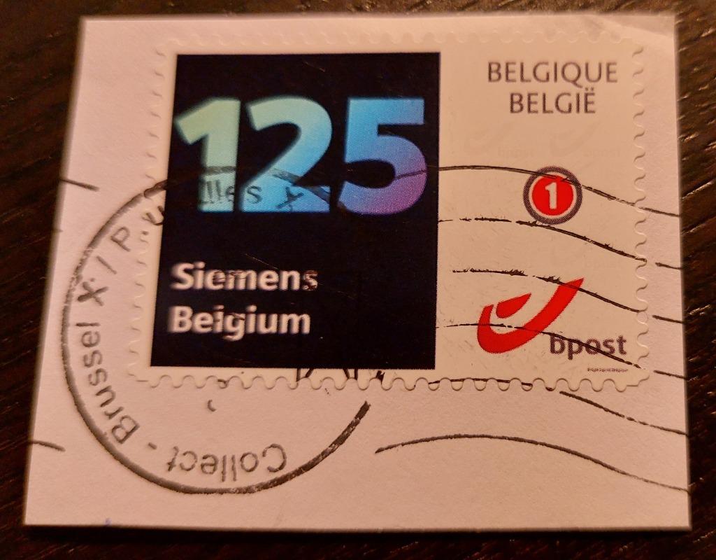 België: duostamp - 125 jaar Siemens Belgium, Enlèvement ou Envoi, Affranchi, Timbre-poste, Autre