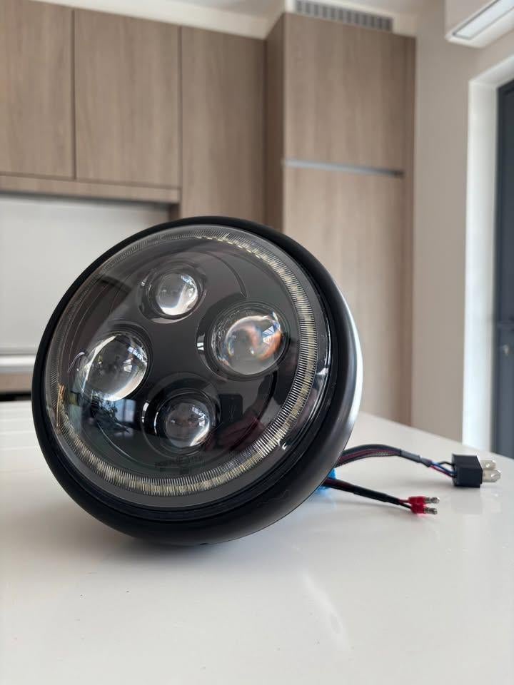 7" koplamp voor motor caferacer project - E-keur, Motoren, Ophalen of Verzenden, Gebruikt