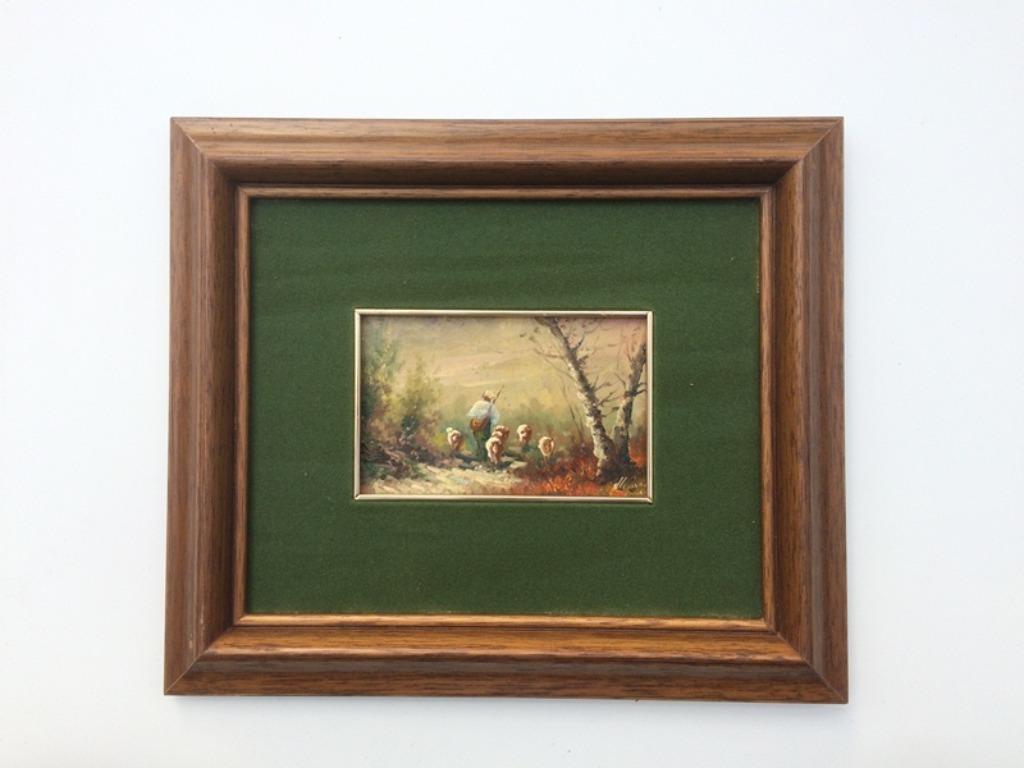Huile s/panneau : M. Ferran, " Chemin d'Automne " (32 x 27), Maison & Meubles, Enlèvement ou Envoi, Comme neuf, Peinture, Création originale