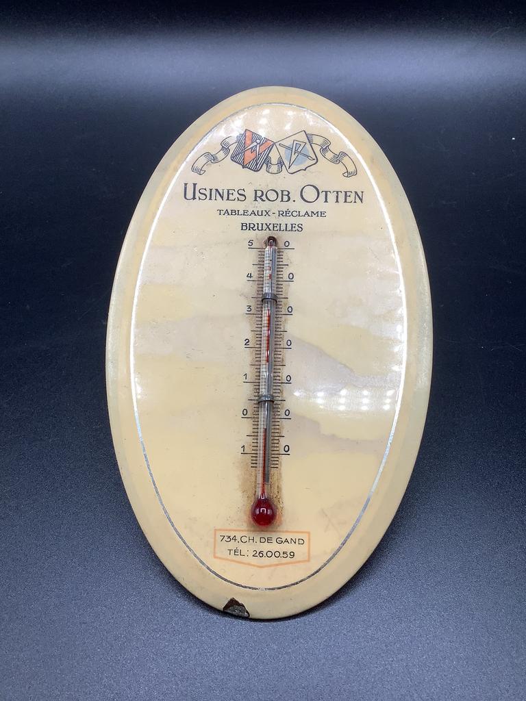 Ancien thermomètre pub Rob. Otten – Bruxelles, Enlèvement ou Envoi, Utilisé, Panneau publicitaire