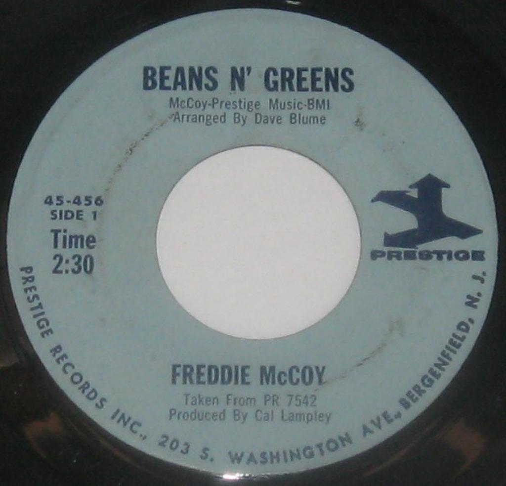 Freddie McCoy ‎– Beans N' Greens " Popcorn ' 7 ", 7 inch, Single, Ophalen of Verzenden, Zo goed als nieuw