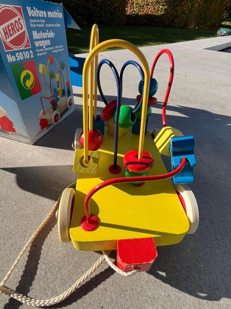 Houten motoriek-wagen - HEROS, Ophalen of Verzenden, Gebruikt