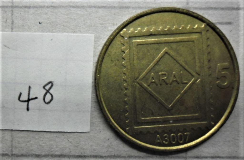 ARAL 5 A3007 28 mm Duitse munt ZONDER centraal gat, Ophalen of Verzenden, Overige materialen