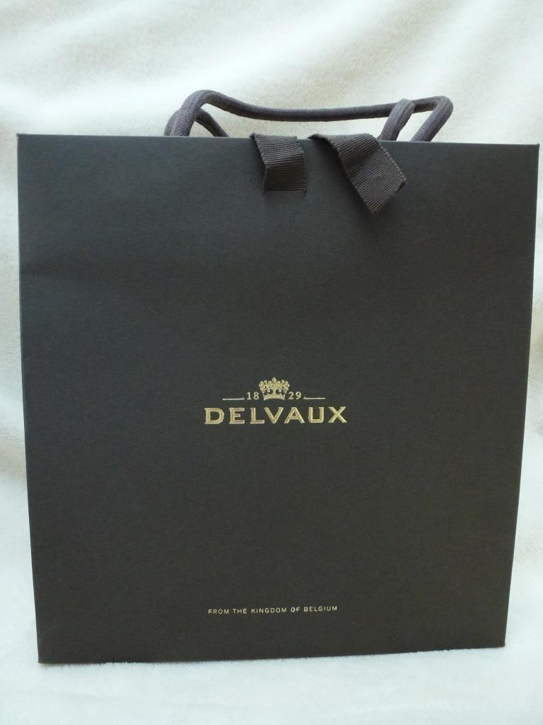 Sac à papier Delvaux avec impression dorée h 27 x l 27 x p 9, Enlèvement ou Envoi, Comme neuf, Emballage