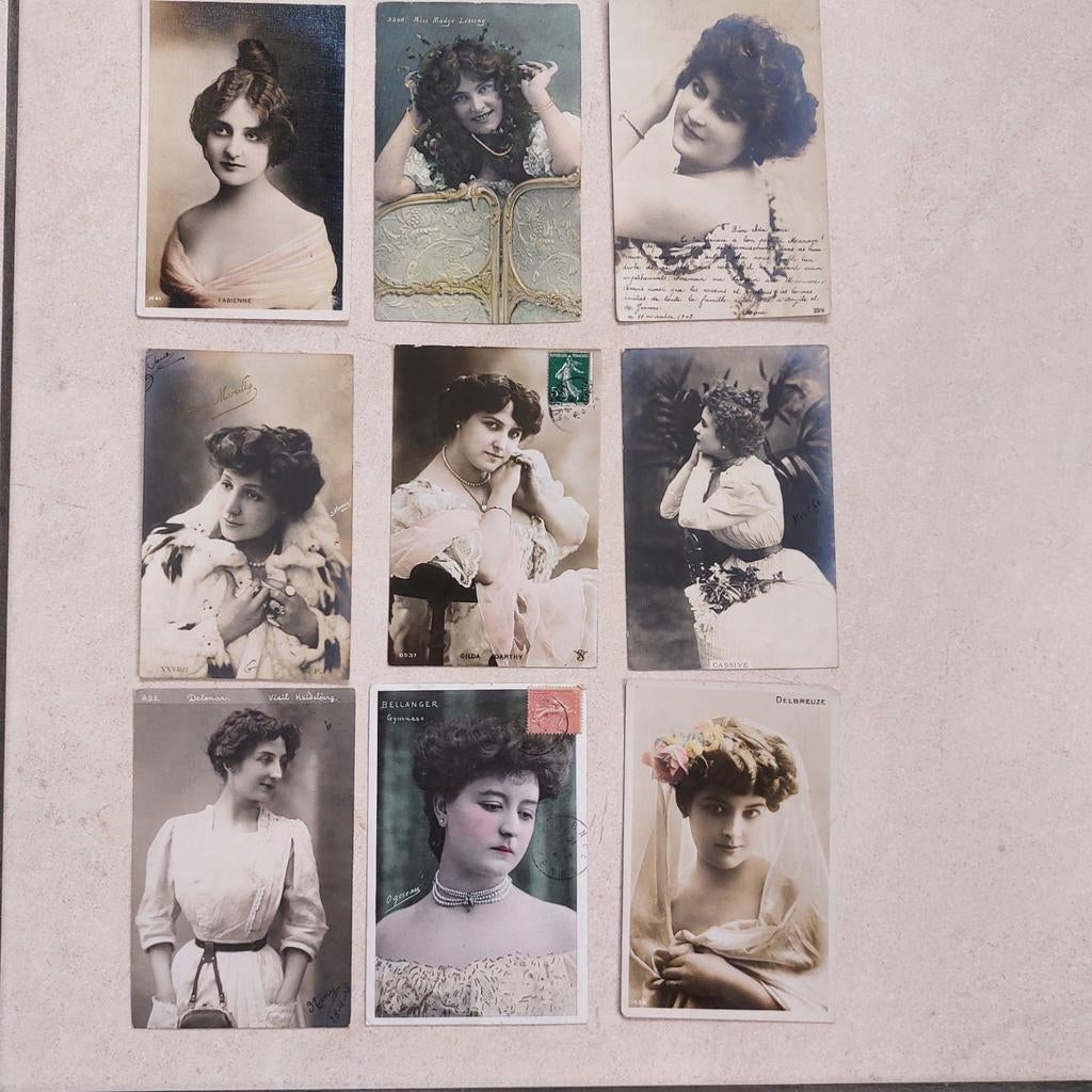 Lot oude postkaarten: actrices van weleer..., Enlèvement ou Envoi