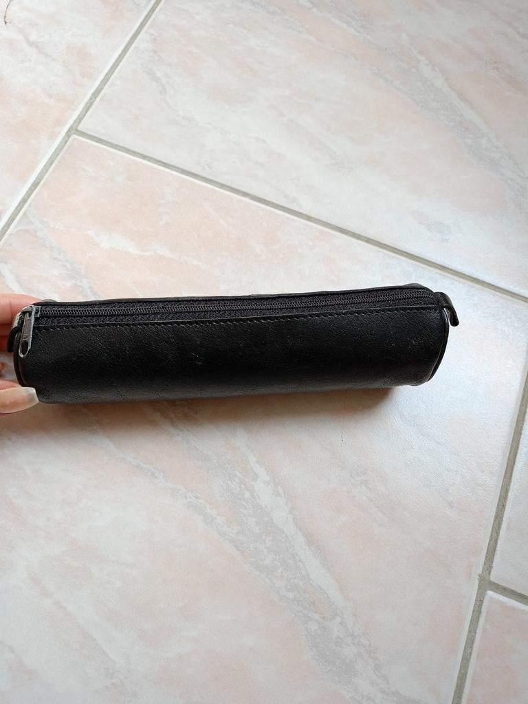 Lederen hoesje, Handtassen en Accessoires, Toilettassen, Verzenden, Zo goed als nieuw, Zwart, Jongen of Meisje