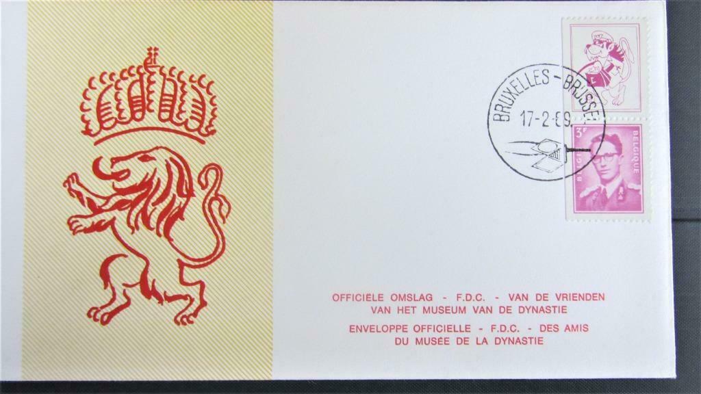 FDC BELGIË- NR. 1485K KONING BOUDEWIJN MET PUBS (ZELDZAAM)., Enlèvement ou Envoi, Affranchi, Dynastie