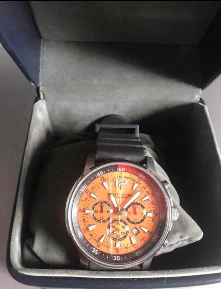 Horloge Nauticfish Edelstahl 100M, Handtassen en Accessoires, Horloges | Heren, Zo goed als nieuw, Verzenden