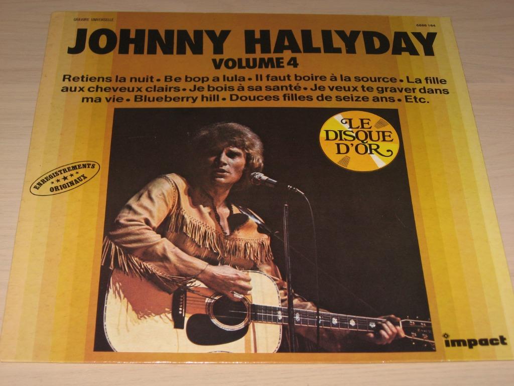 Disque vinyl 33 tours johnny hallyday disque d'or volume 4, Enlèvement ou Envoi, Comme neuf, Pop rock