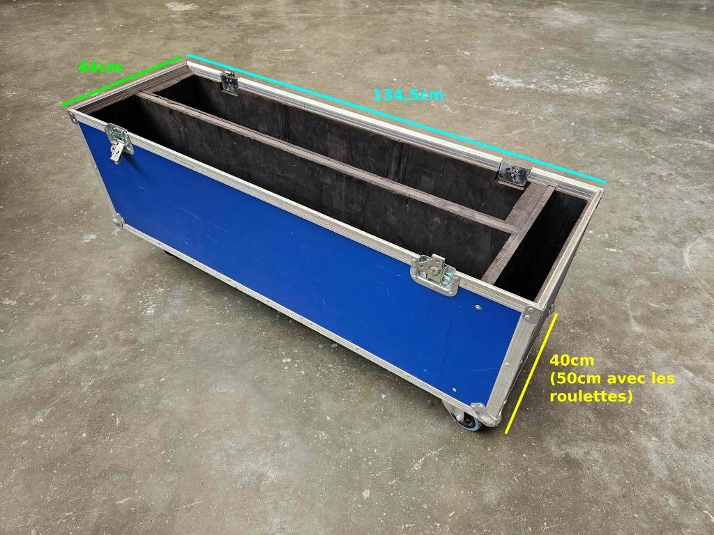 Blauwe flightcase zonder deksel — 134x44x40cm, Ophalen of Verzenden, Gebruikt, Overige instrumenten, Flightcase