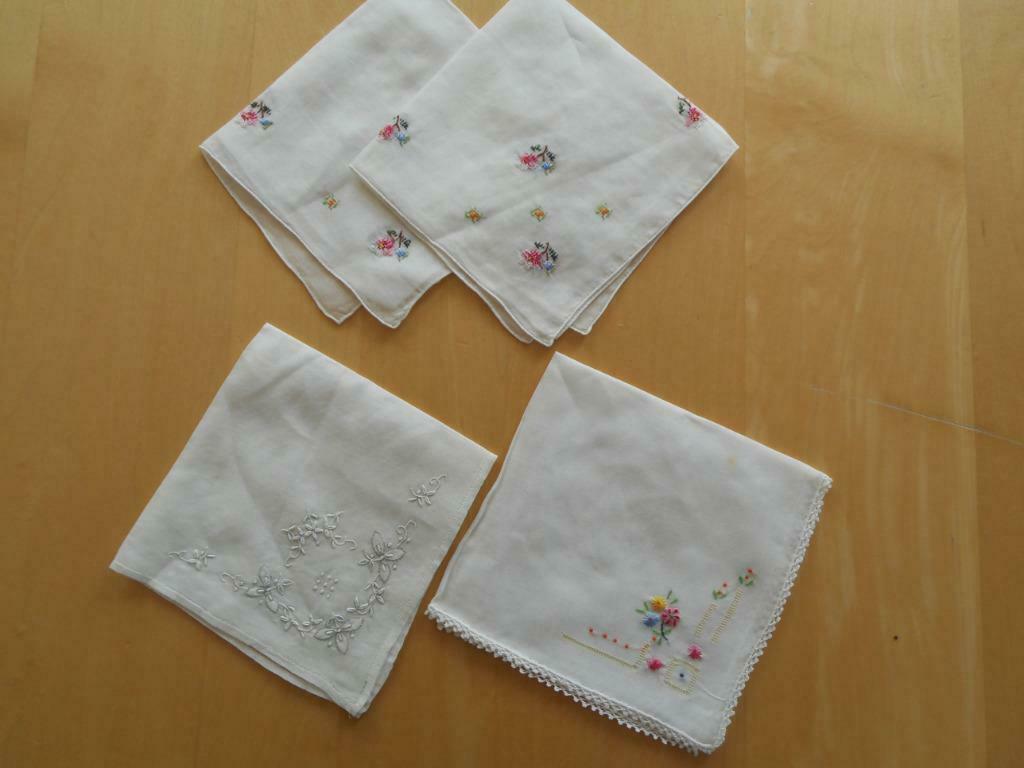 4 napperons artisanaux brodés, lin, très raffinés, Enlèvement ou Envoi, Neuf