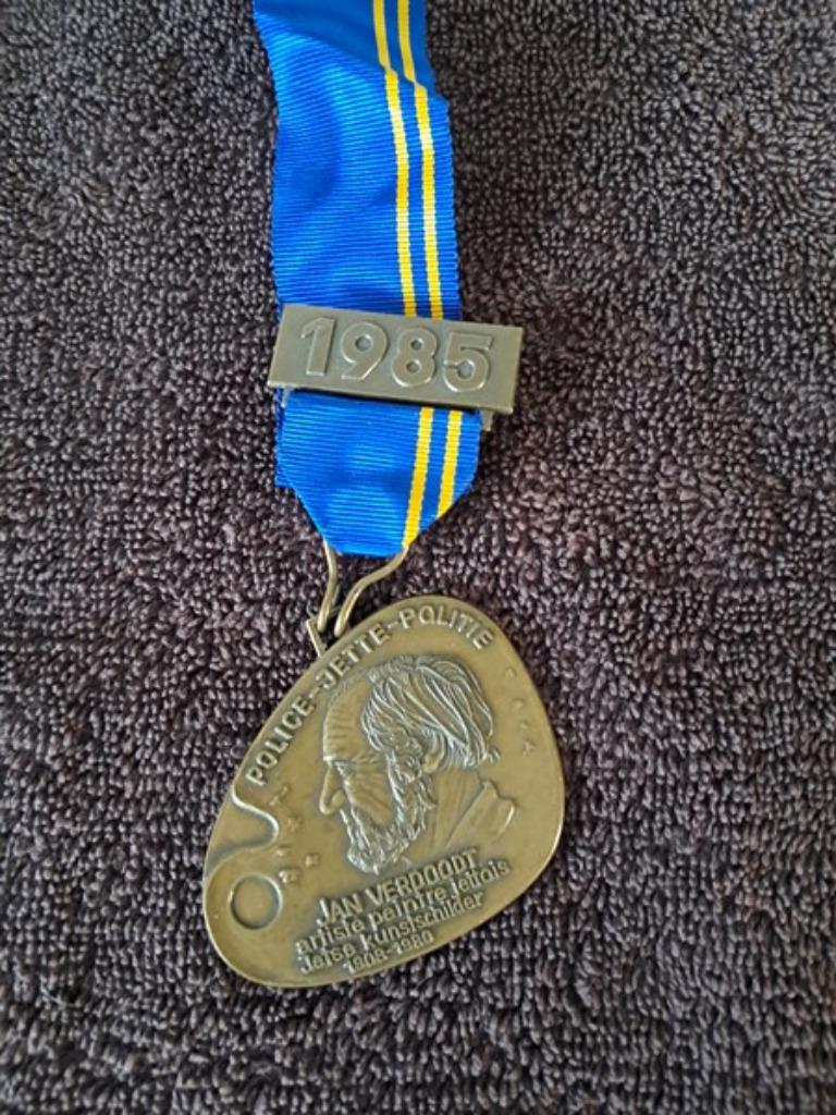medaille van de politie van Jette, Ophalen of Verzenden, Overige soorten, Lintje, Medaille of Wings