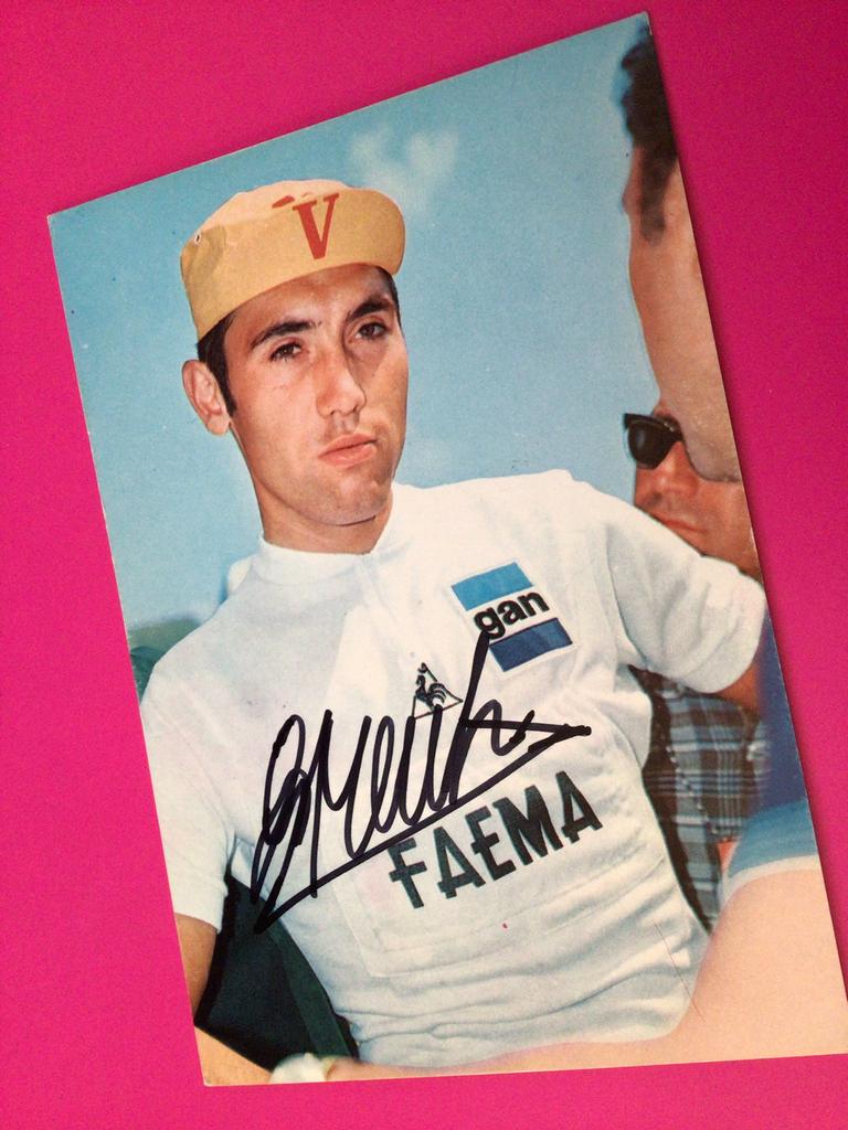 wielerkaart 1969 team faema  eddy merckx signe, Envoi, Comme neuf
