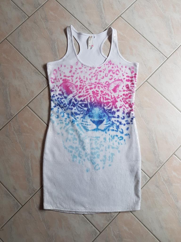 Pailletten jurk, Kleding | Dames, Maat 38/40 (M), Wit, Ophalen of Verzenden, Zo goed als nieuw