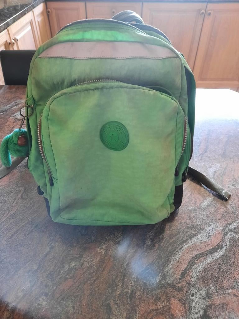 Sacoche spacieuse, sac à dos, Kipling, Enlèvement ou Envoi, Utilisé, Vert, Porte-documents ou Cartable