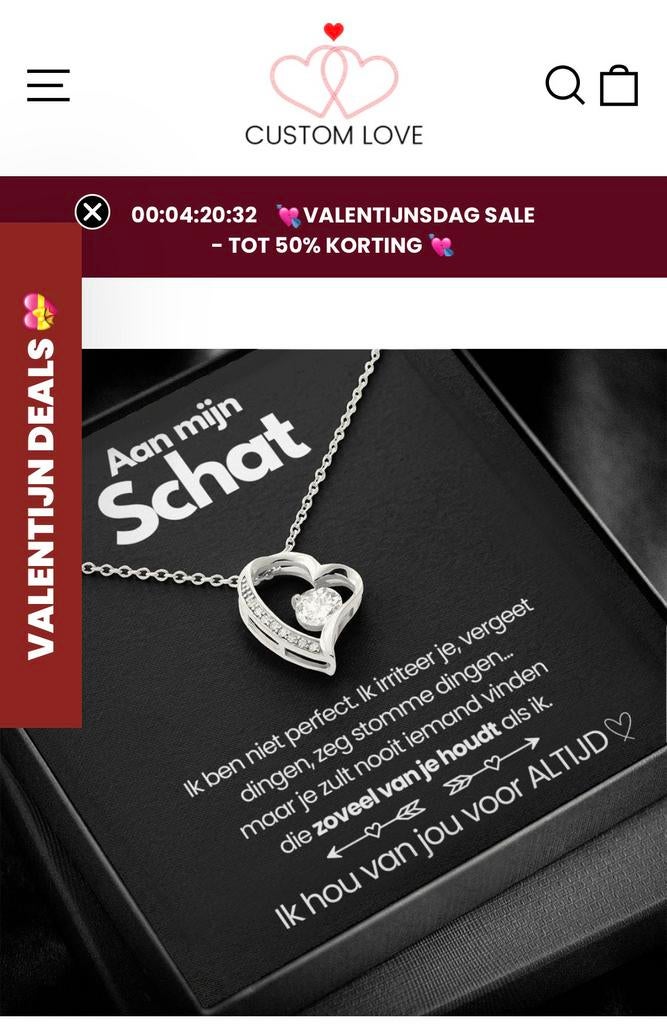 Mooie ketting met hart, Ophalen, Nieuw, Wit, Goud
