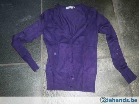 [4118]trui yessica extra small-gilet-dames-paars, Verzenden, Gedragen, Maat 34 (XS) of kleiner, Paars