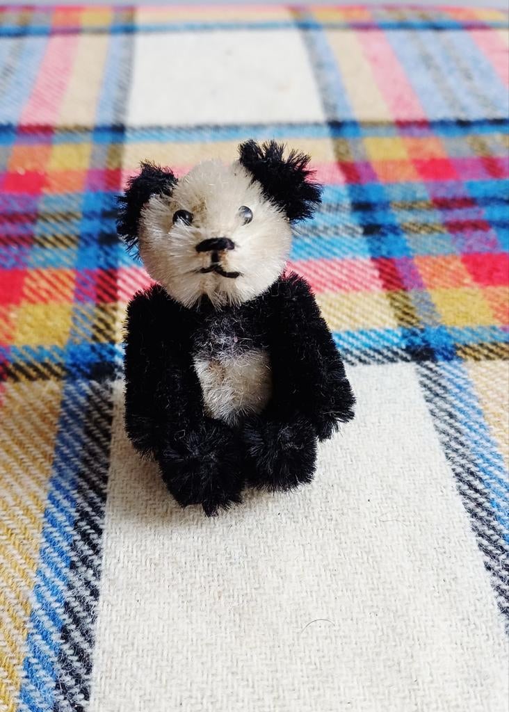 Antiek mini steiff panda beertje, Antiek en Kunst, Ophalen of Verzenden