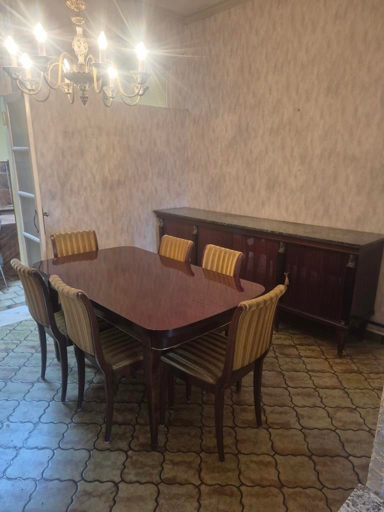 Prachtige eetkamer in Napoleontische stijl in goede staat., Ophalen, Gebruikt, Napoléonien, 4 tot 6 stoelen