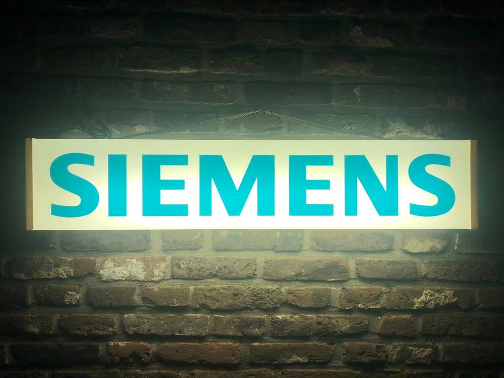 SIEMENS lichtreclame dubbelzijdig, Verzamelen, Ophalen of Verzenden, Gebruikt, Lichtbak of (neon) lamp