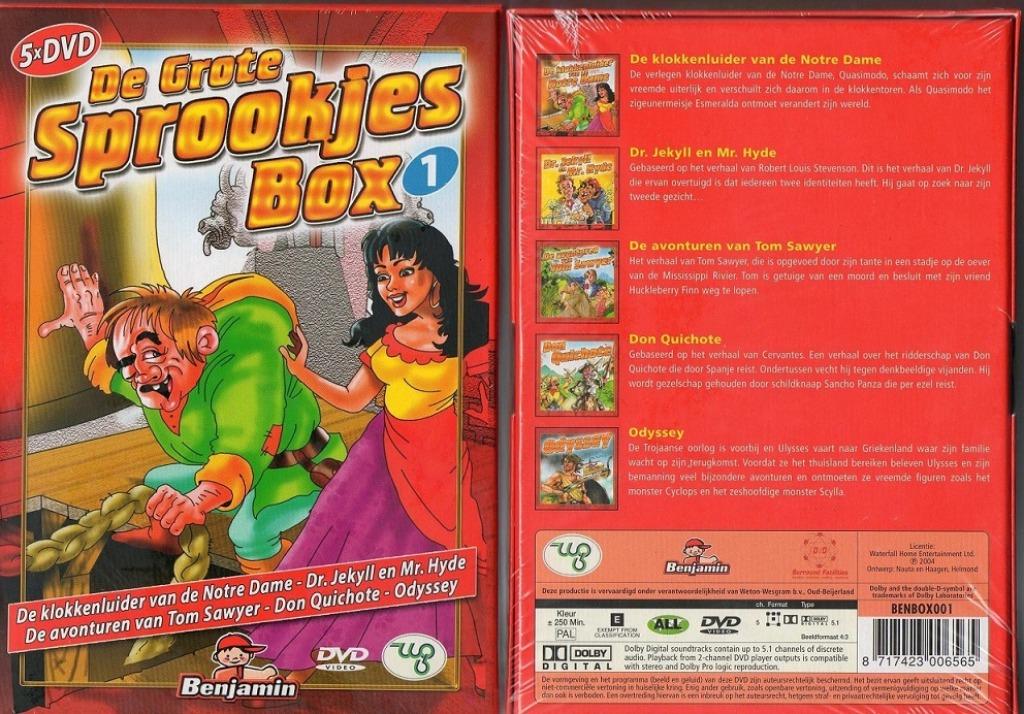 KINDER DVD 5-BOX DE GROTE SPROOKJES BOX NIEUW, Cd's en Dvd's, Dvd's | Tekenfilms en Animatie, Nieuw in verpakking, Boxset, Ophalen of Verzenden