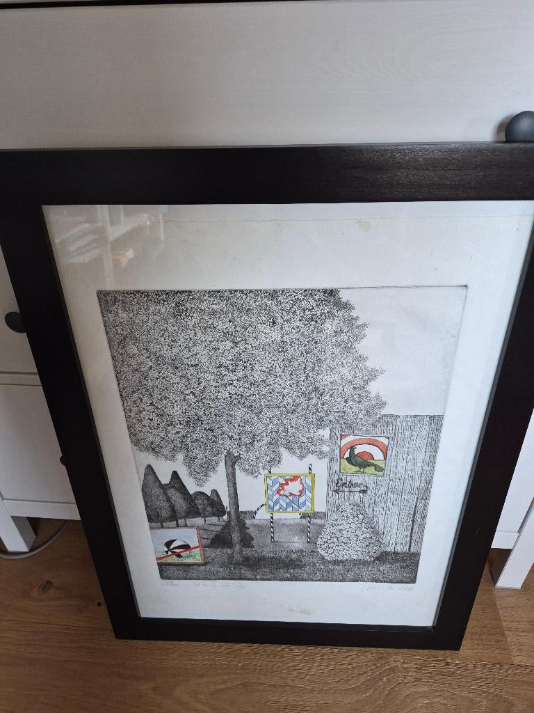 Marc Van Loo - Welkom in het bos van heden, Antiek en Kunst, Kunst | Etsen en Gravures, Ophalen
