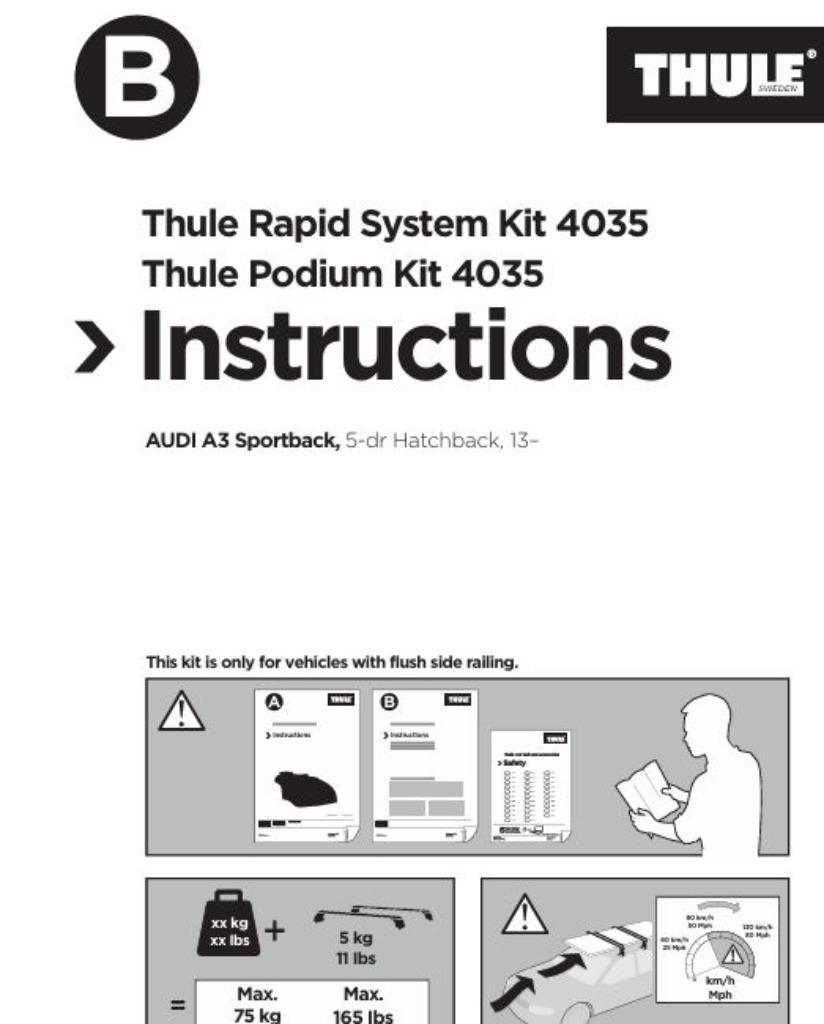 Thule barres de toit Audi A3 - 4035, Enlèvement, Utilisé