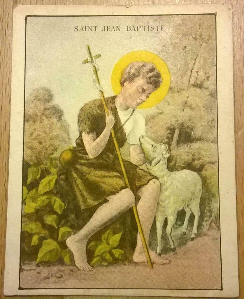 Bidprentje Saint Jean Baptiste uit 1903, Ophalen of Verzenden, Bidprentje