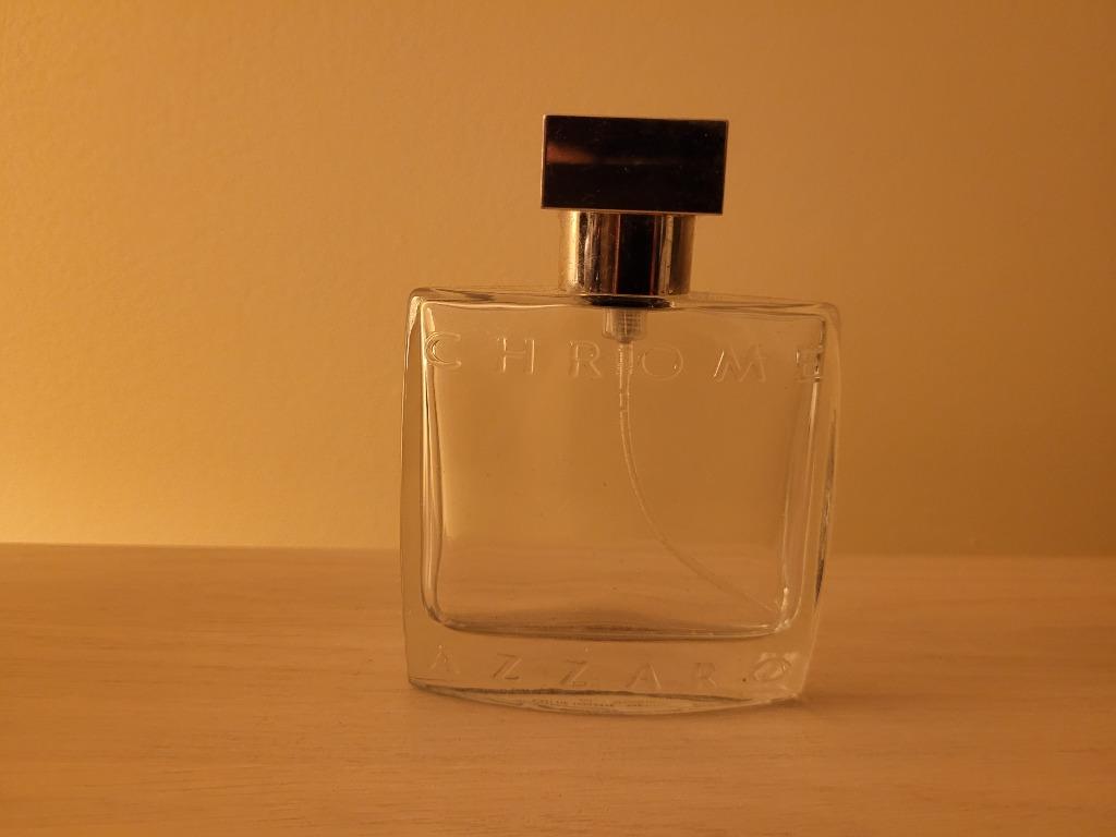 bouteille de parfum vide azzaro chrome 50 ml, Enlèvement ou Envoi, Utilisé, Bouteille de parfum