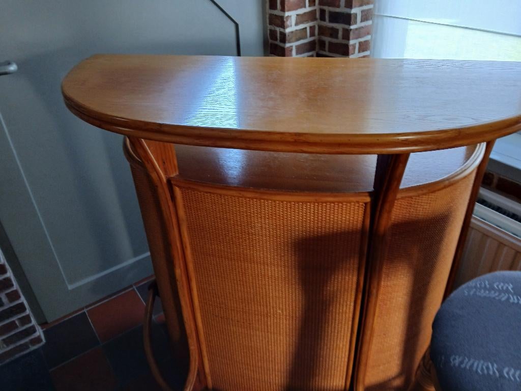 Barmeubel met 3 stoelen, Ophalen, Gebruikt, Inclusief barstoelen