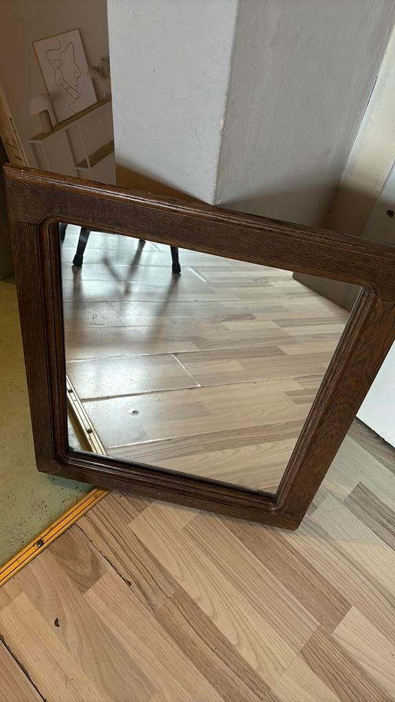 Voor oud spiegeleikenhouten frame, Antiek en Kunst, Antiek | Spiegels, 50 tot 100 cm, Ophalen