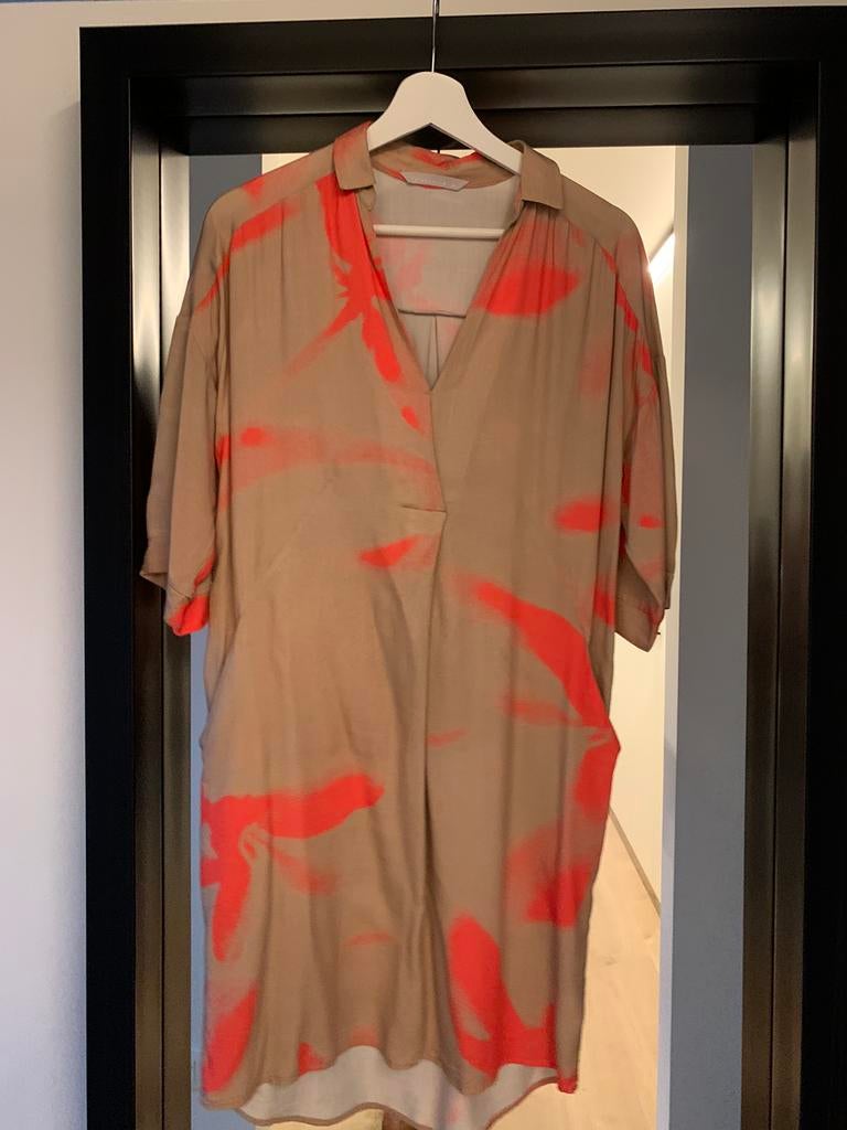Beige kleedje met oranje Yaya 34, Kleding | Dames, Ophalen of Verzenden, Zo goed als nieuw