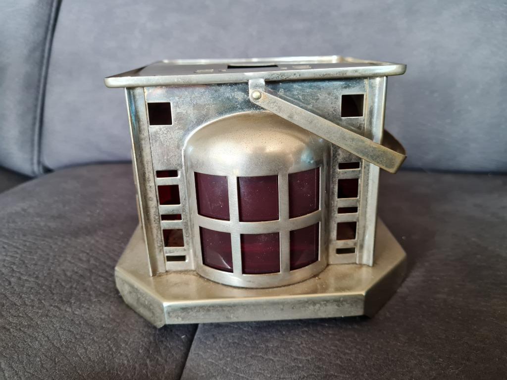 Art deco theelicht houder rvs, Antiek en Kunst, Ophalen of Verzenden