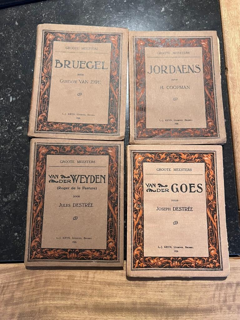 4 boekjes Groote Meesters: Jordaens & Van der Goes & Van der, Antiek en Kunst, Ophalen of Verzenden