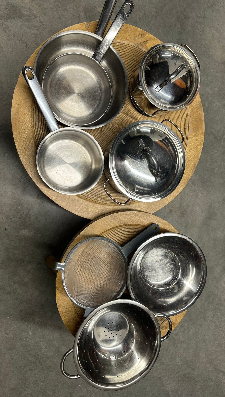 Complete Lagor inox potten- en pannenset, Ophalen, Gebruikt, Inox
