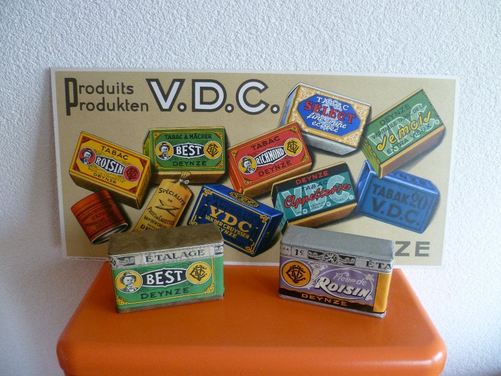 KARTONNEN+BLIKKEN RECLAMEDISPLAY"VDC DEINZE TABAK"JAREN 50, Verzamelen, Ophalen of Verzenden, Zo goed als nieuw, Reclamebord