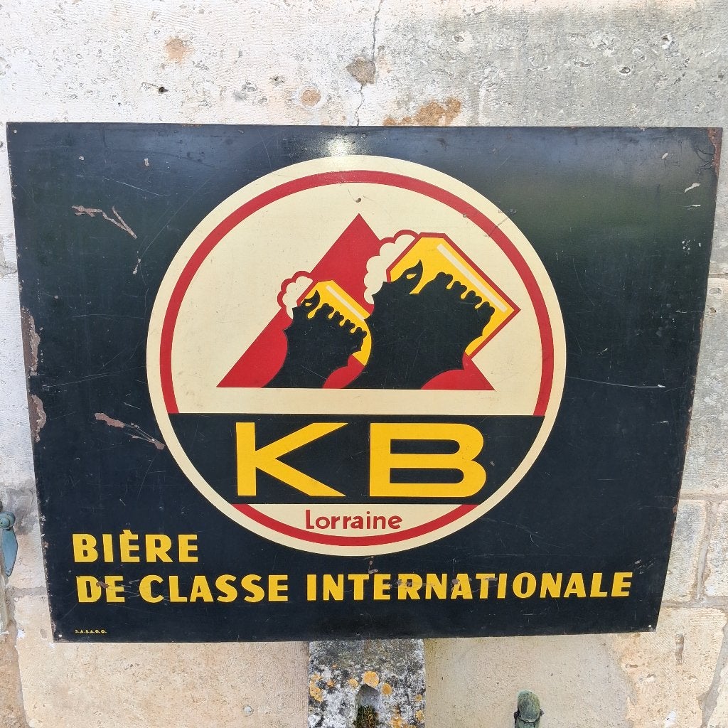 Grand panneau d'affichage de bière vintage KB, Collections, Enlèvement ou Envoi, Utilisé, Panneau publicitaire