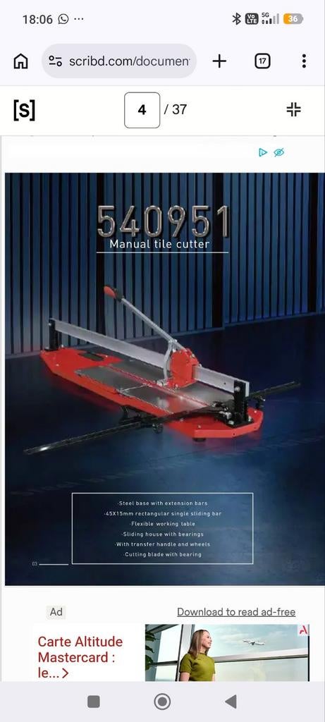 Tegel Snijder romway 100cm, Ophalen