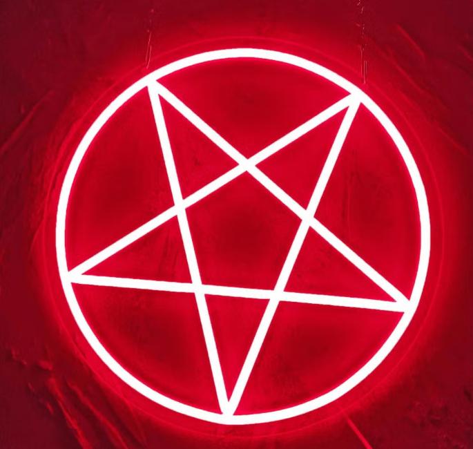 LED lamp neon stijl Pentagram (25.5x25.5cm), Verzamelen, Merken en Reclamevoorwerpen, Nieuw, Ophalen of Verzenden