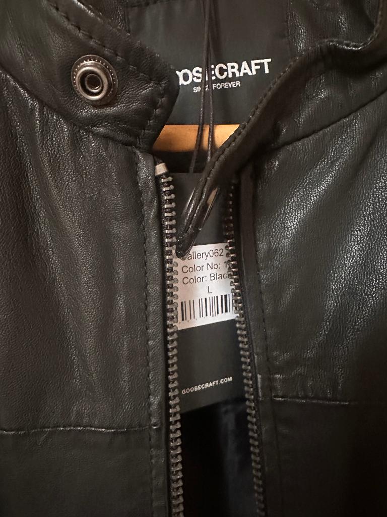 Zwart leren jas • Goosecraft • Nieuw, Kleding | Heren, Jassen | Zomer, Nieuw, Maat 48/50 (M), Zwart, Ophalen of Verzenden