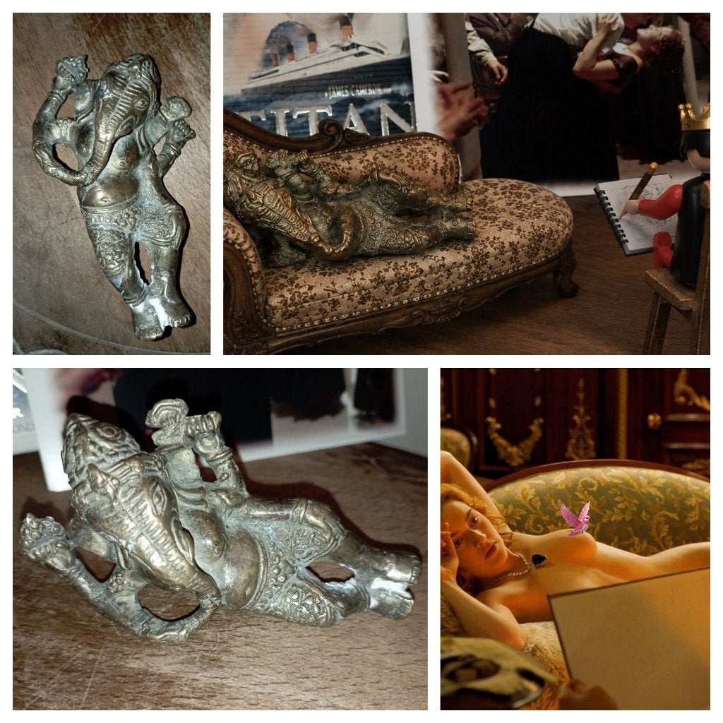 686)  Ganesha beeldje in de typische Tietanic pose, Ophalen of Verzenden