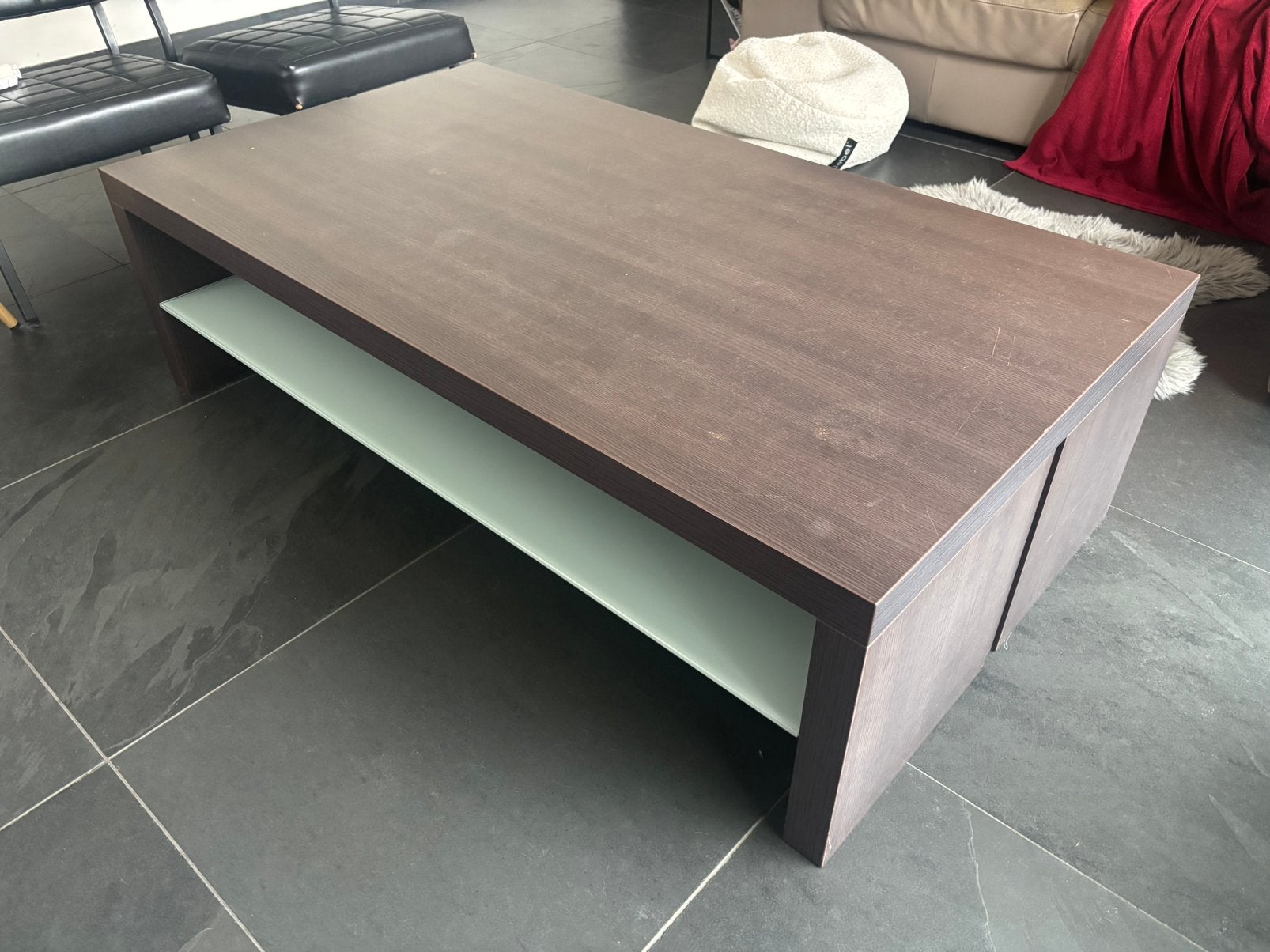Salontafel met glazen leggers, Enlèvement, Utilisé