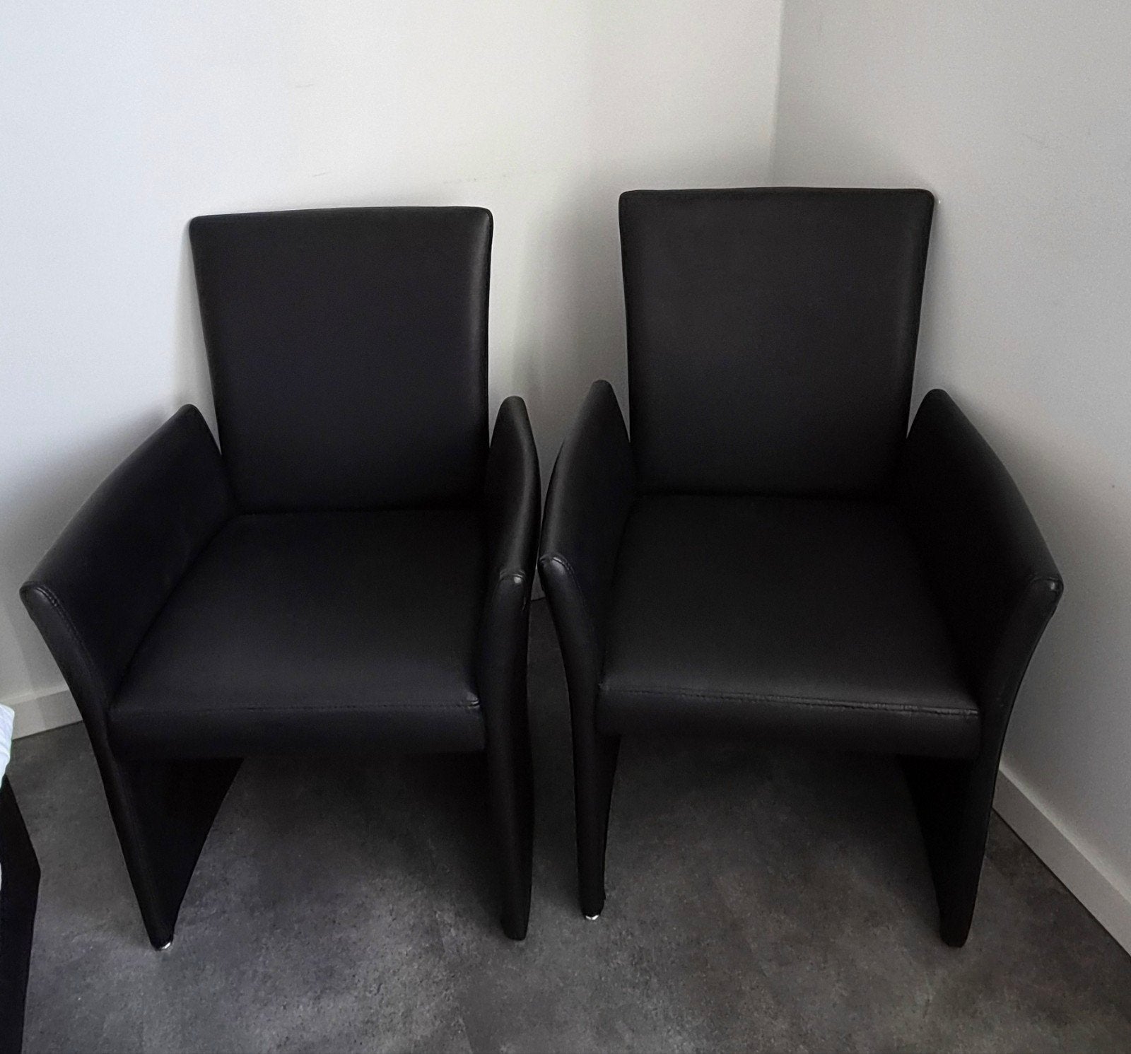 Set de 2 fauteuilles, Maison & Meubles, Enlèvement, Comme neuf, Noir, Deux