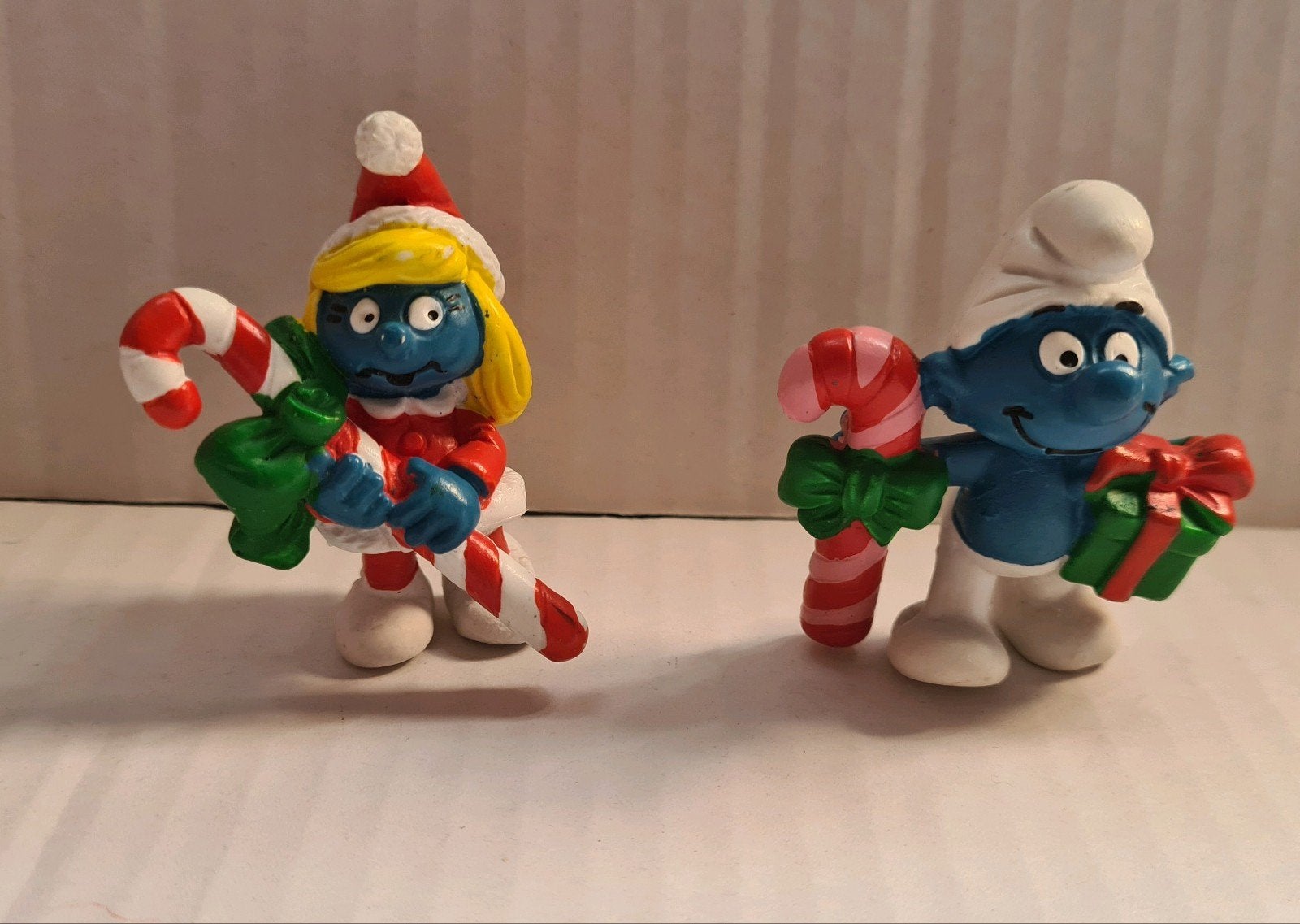 Schtroumpf duo Noël, Verzenden, Zo goed als nieuw, Verschillende Smurfen, Poppetje, Figuurtje of Knuffel