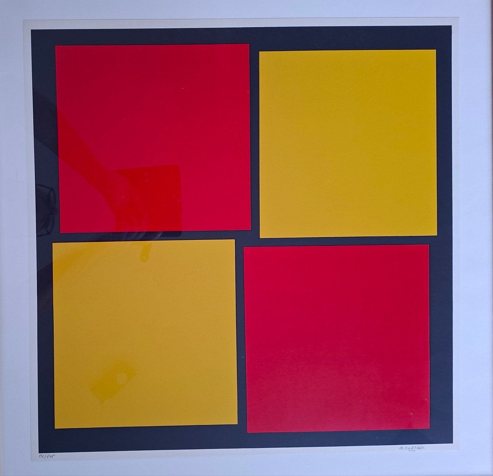 CORTIER Amedee "Rood-geel" zeefdruk, Numéroté, Enlèvement, Sérigraphie