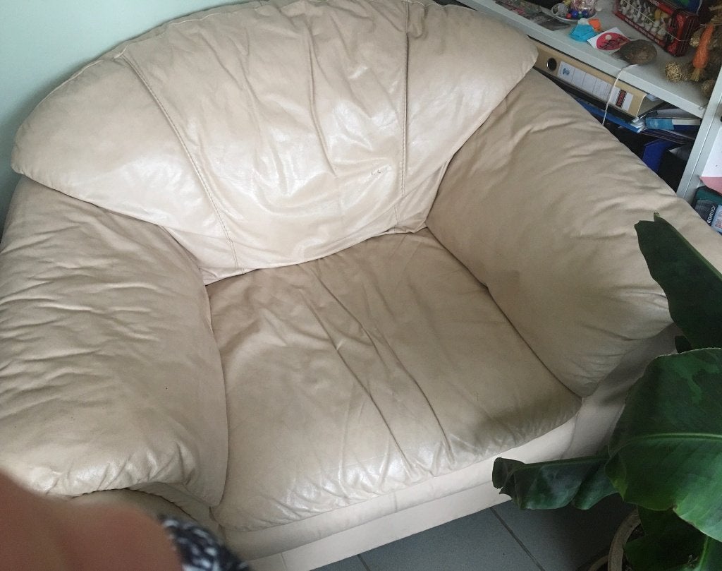 draaiende zetel in echt leder, 75 à 100 cm, Enlèvement, Utilisé, Cuir