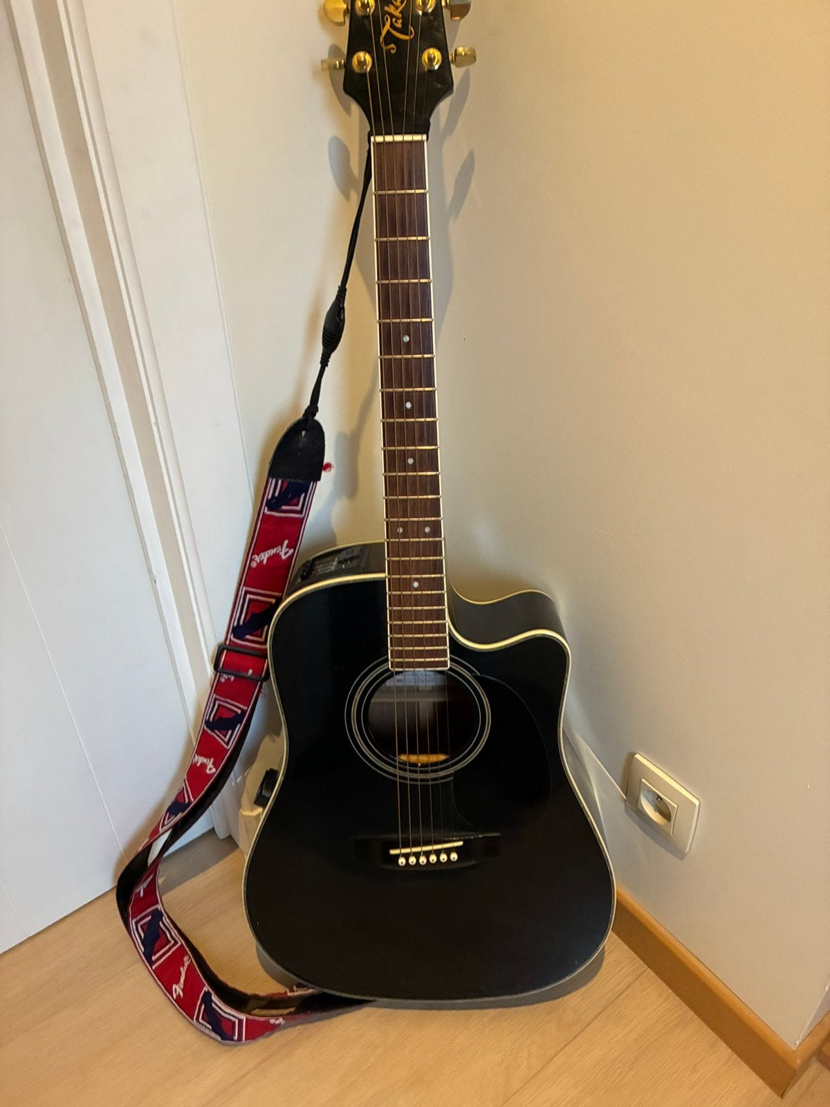 Takamine + case, Musique & Instruments, Enlèvement, Utilisé, Avec capteur (piezo)