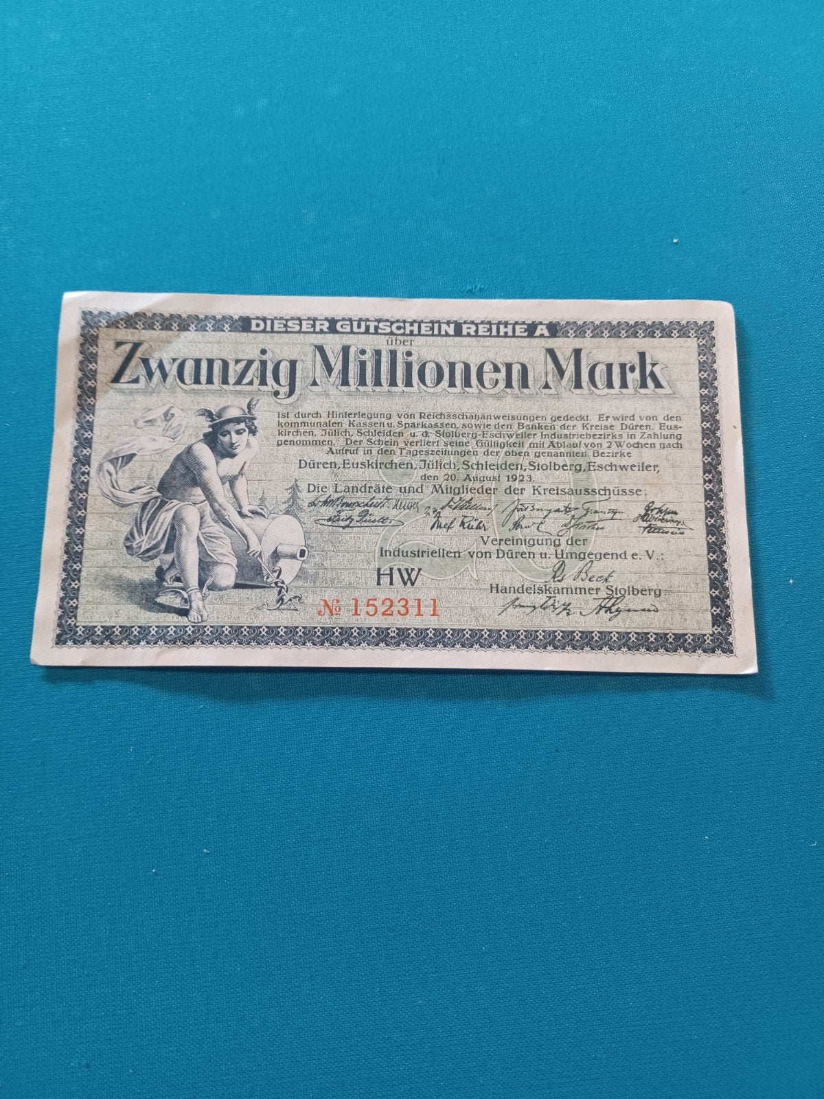 Germany 20 Miljonen Mark, Timbres & Monnaies, Billets de banque | Europe | Billets non-euro, Enlèvement ou Envoi