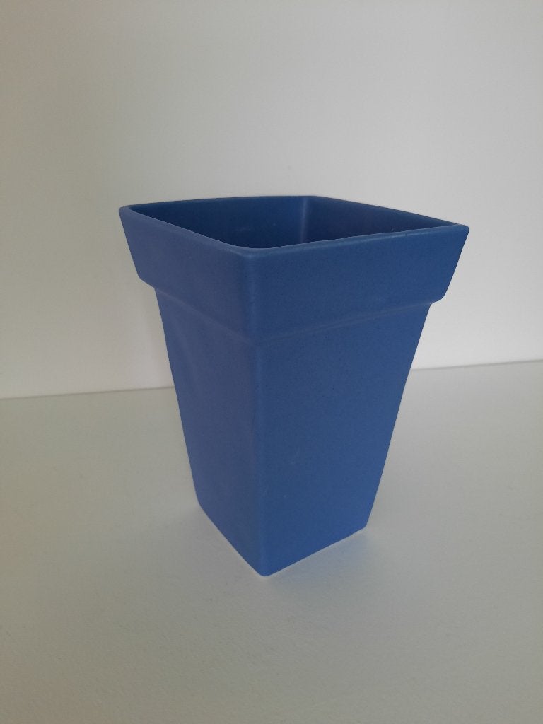 blauwe bloempot, Tuin en Terras, Ophalen, Steen, Vierkant, Binnen